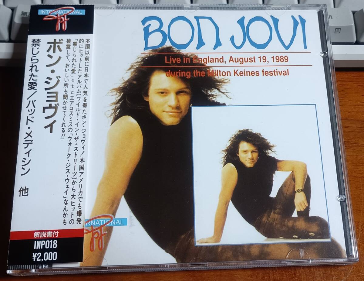 送料込み:中古★BON JOVI / ボン・ジョヴィ★Live In England, August 19, 1989★INP018★発売時の帯付き。日本語解説も付いています拍卖