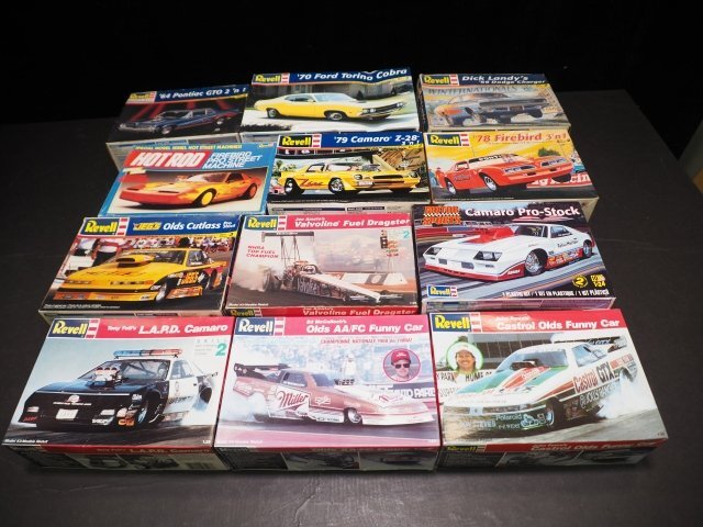 D598【ジャンク品】Revell Camaro Valvoline Cutlass Firebird Pontiac L.A.P.D. TORINO Funny まとめ12点セットプラモデル 外車 同梱不可拍卖