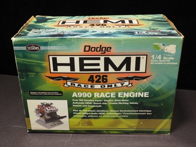 D610【未組立品】TESTORS テスター 1/4 ダッジ レースエンジン プラモデル Dodge HEMI 426 A990 RACE ENGINE拍卖