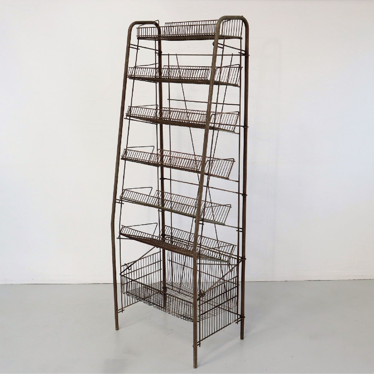 アメリカ アンティーク ワイヤーラック【#5056】 飾り棚 ガーデニング ディスプレイ 店舗什器 陳列棚 ヴィンテージ ガレージ プランター拍卖