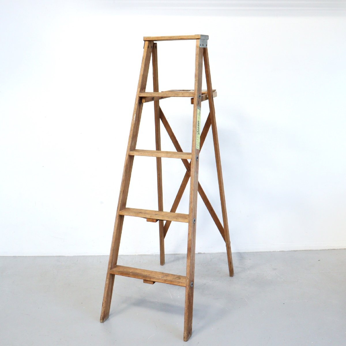 アメリカ ヴィンテージ 5段 脚立 / 木製ラダー stepladder ディスプレイ 店舗什器 ガーデニング アンティーク 雑貨#610-25-323-5拍卖
