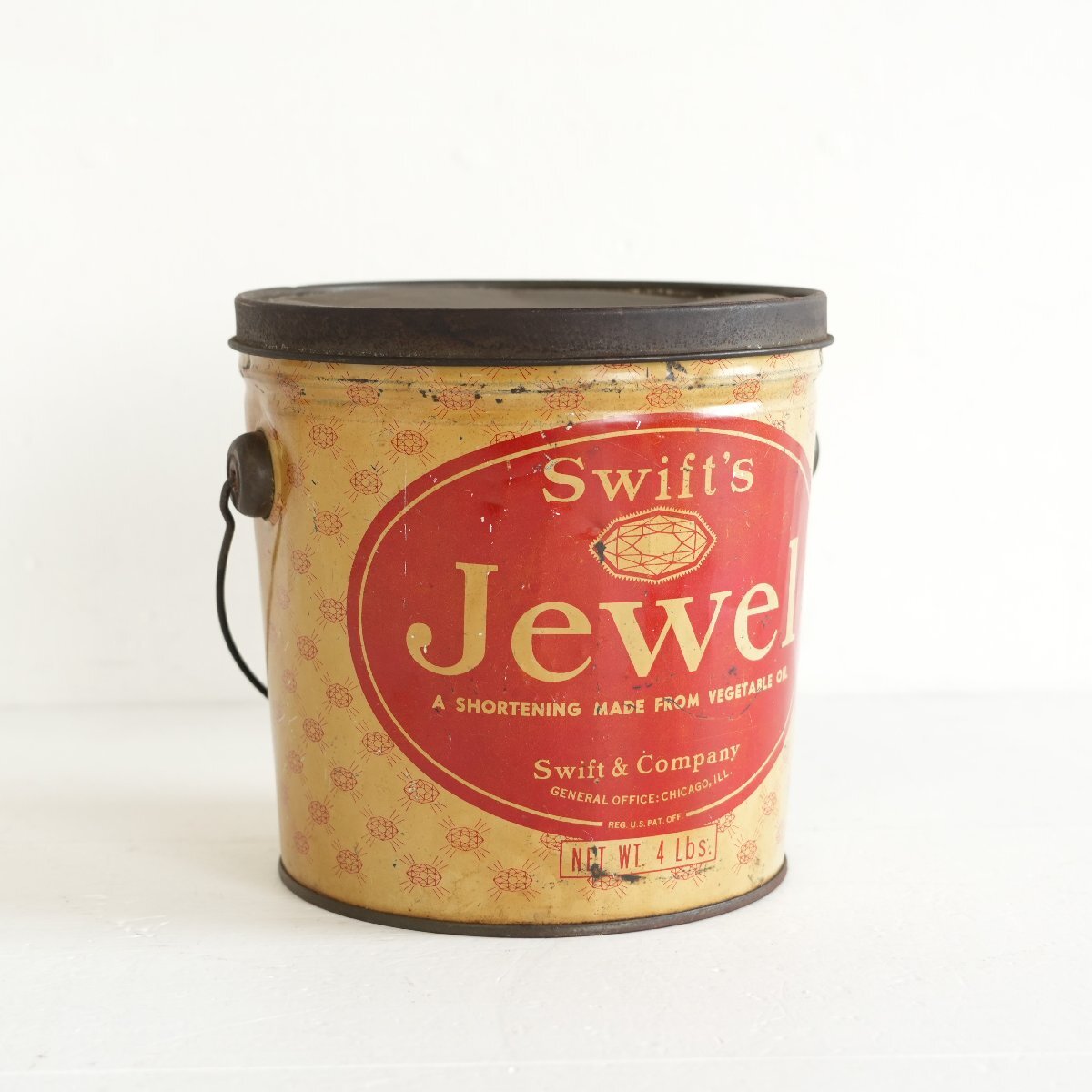 Swift&Company ヴィンテージ缶 /ショートニング アメリカ ゴミ箱 小物収納 インダストリアル ガレージ 店舗什器 #705-20-182-613拍卖