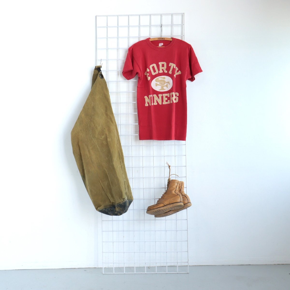 70s アメリカ ワイヤーグリッド ディスプレイラック / ヴィンテージ フェンス パーテーション 柵 仕切り 店舗什器 #310-152-828拍卖