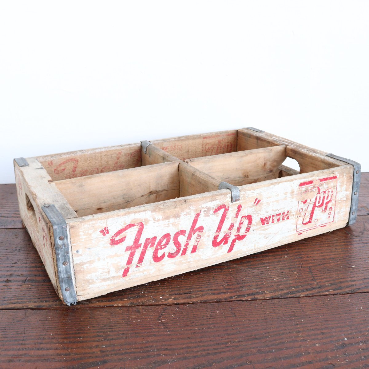60s 70s ヴィンテージ 7up 木箱 /アメリカ SEVEN-UP セブンアップ ウッドボックス WOOD BOX 収納 ジャンク品#602-20-23-494拍卖