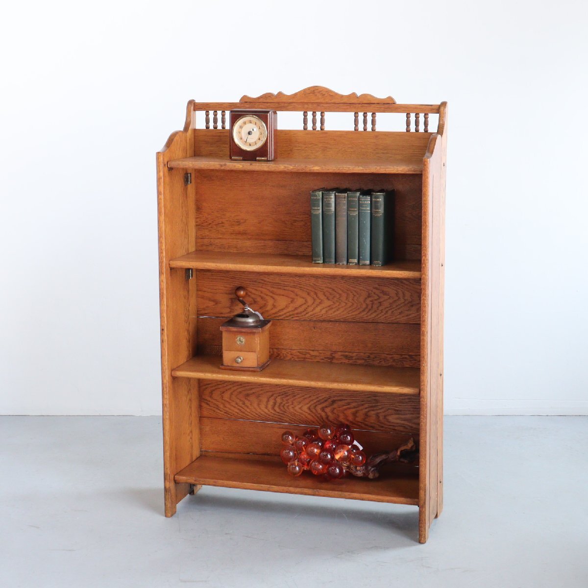 40s ヴィンテージ フォールディング ウッド シェルフ /アメリカ 小物収納 ディスプレイ 棚 インテリア アンティーク#705-70-158-24拍卖