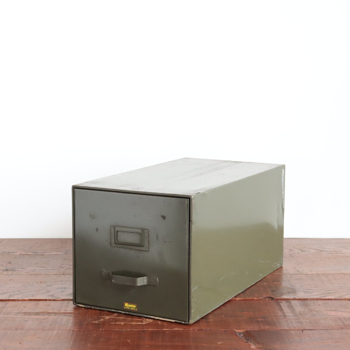 #4044 アメリカ ヴィンテージ【WERNER】 キャビネット ファイリングキャビネット インダストリアル 店舗什器 ODグリーン 拍卖