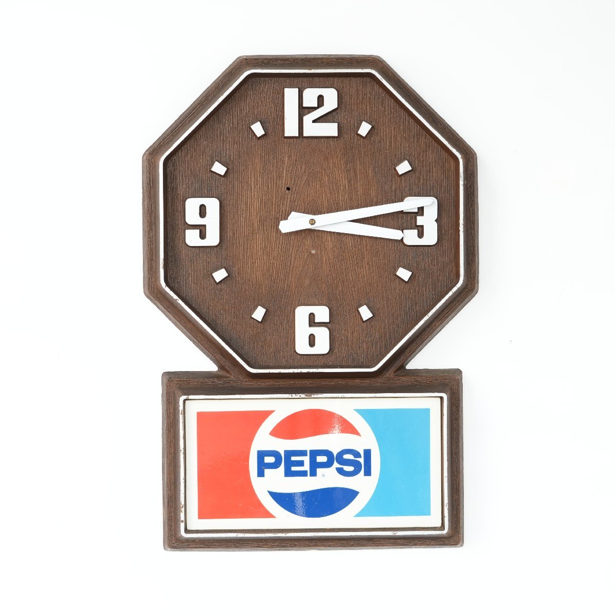80s PEPSI アドバタイジング ウォールクロック /ペプシ アメリカ ヴィンテージ 壁掛け 時計 ガレージ ディスプレイ#610-25-47-604拍卖