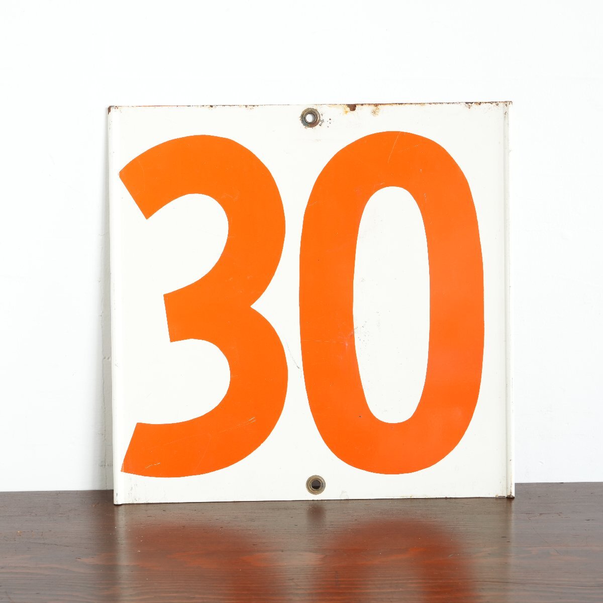 60s Gulf Oil ヴィンテージ メタル製 看板/数字 ガルフ オイル 石油 アメリカ ガレージ ディスプレイ 壁掛け オレンジ USA#702-10-291-576拍卖