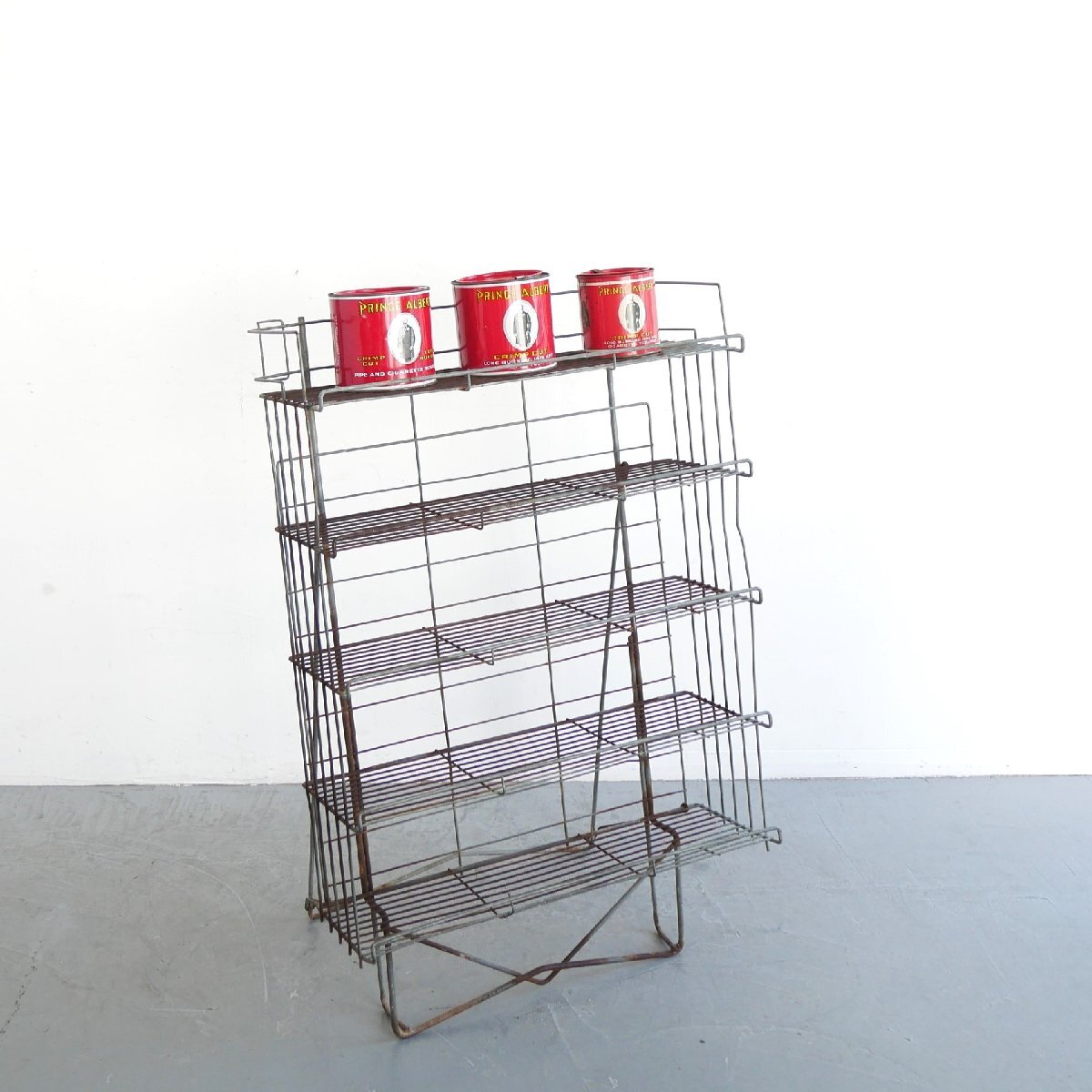 ヴィンテージ 5段ワイヤーラック / アメリカ シャビーシック フラワースタンド ガーデニング ジャンクスタイル 店舗什器 #606-60-68-595拍卖