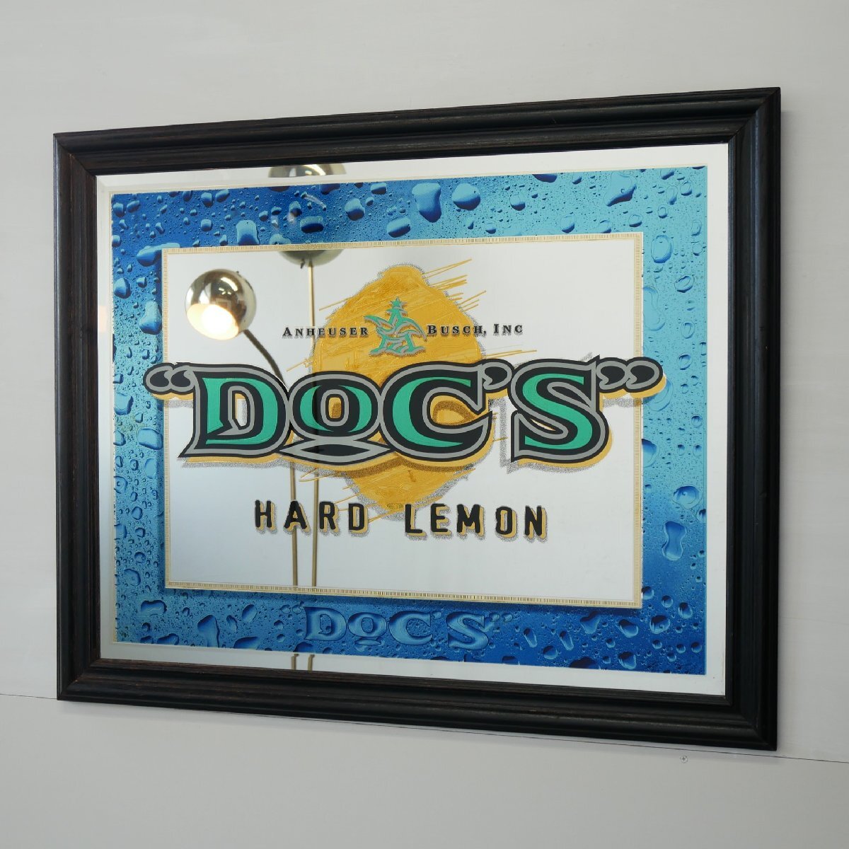 DOC'S HARD LEMON ヴィンテージ パブミラー / アメリカ アンハイザー・ブッシュ モルト飲料 額装 アドバタイジング #610-85-276-512拍卖