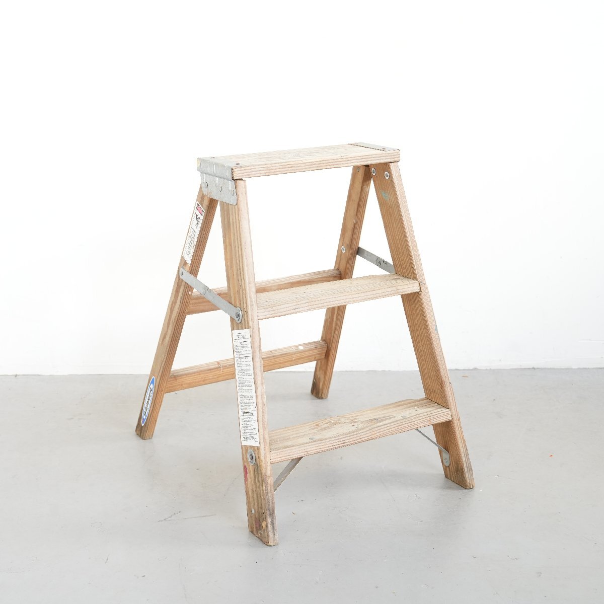 アメリカ ヴィンテージ 3段 脚立 / 木製ラダー stepladder ディスプレイ 店舗什器 ガーデニング アンティーク 雑貨#705-15-116-653拍卖