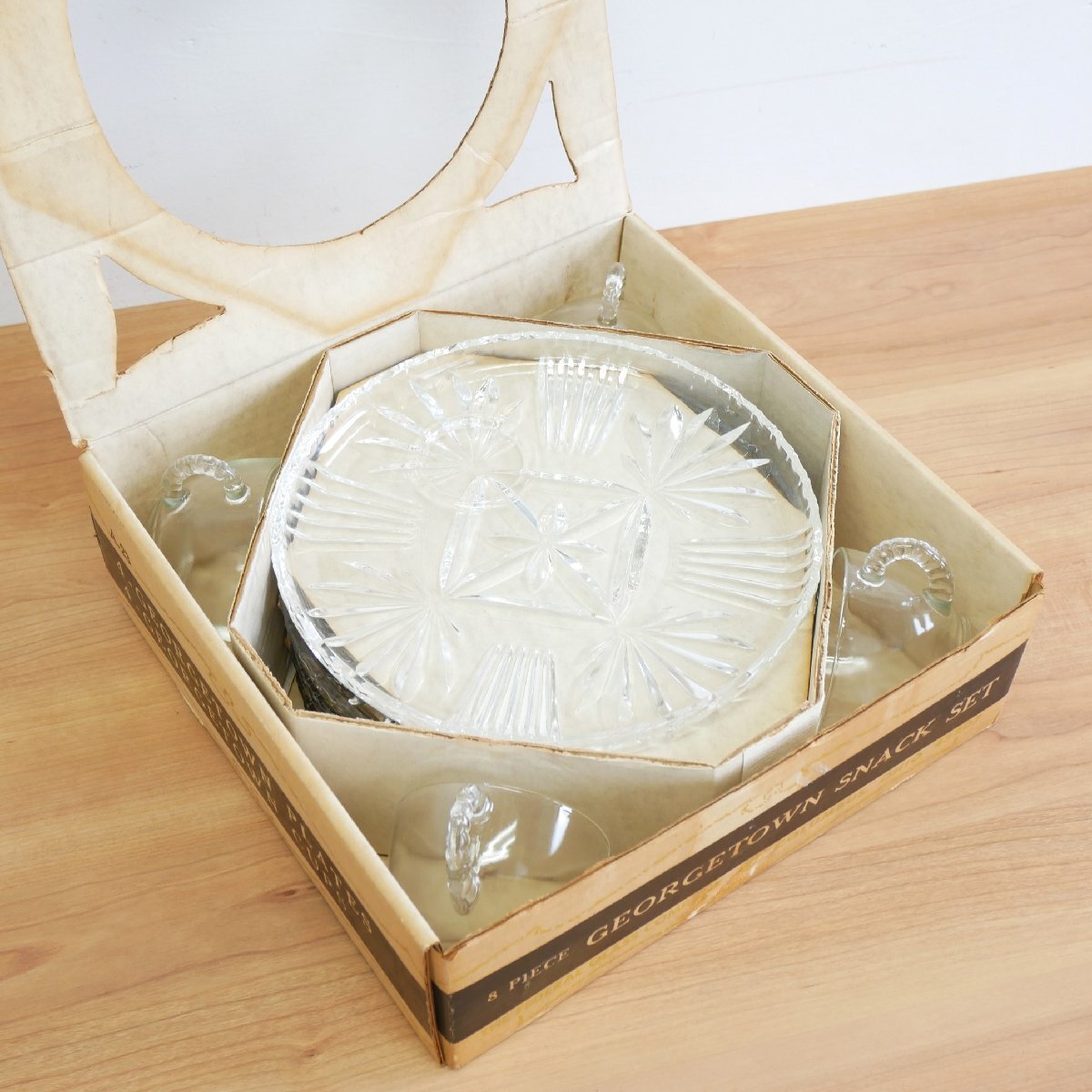 50s ヴィンテージ Federal スナックセット 4セット / アメリカ フェデラル社 ガラス食器 皿とカップ キッチン雑貨 #606-25-039-465拍卖