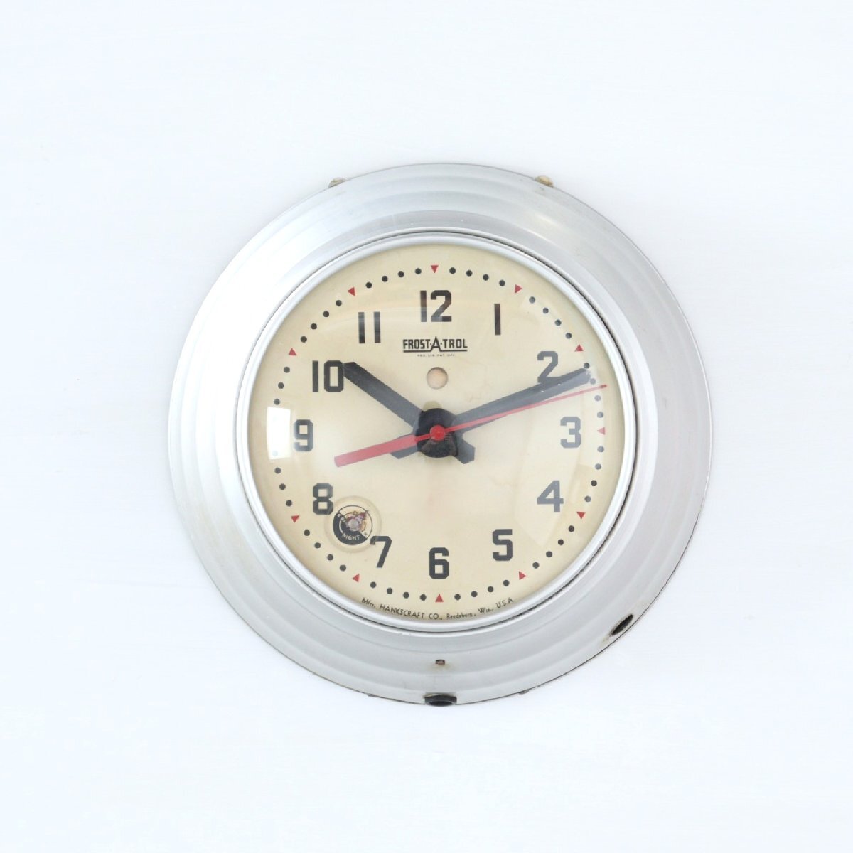 HANKSCRAFT CO. ヴィンテージ ウォールクロック /アメリカ 壁掛け時計 ディスプレイ アンティーク アルミ#602-55-113-682拍卖