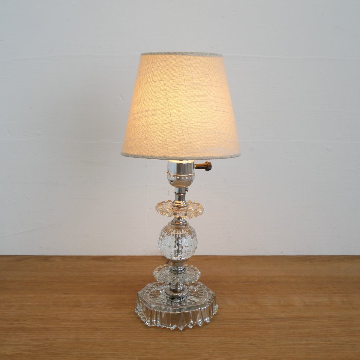 70s クリスタルガラス調 ヴィンテージ テーブルランプ / アメリカ 卓上 エレガント アンティーク照明 #705-13-221-785拍卖