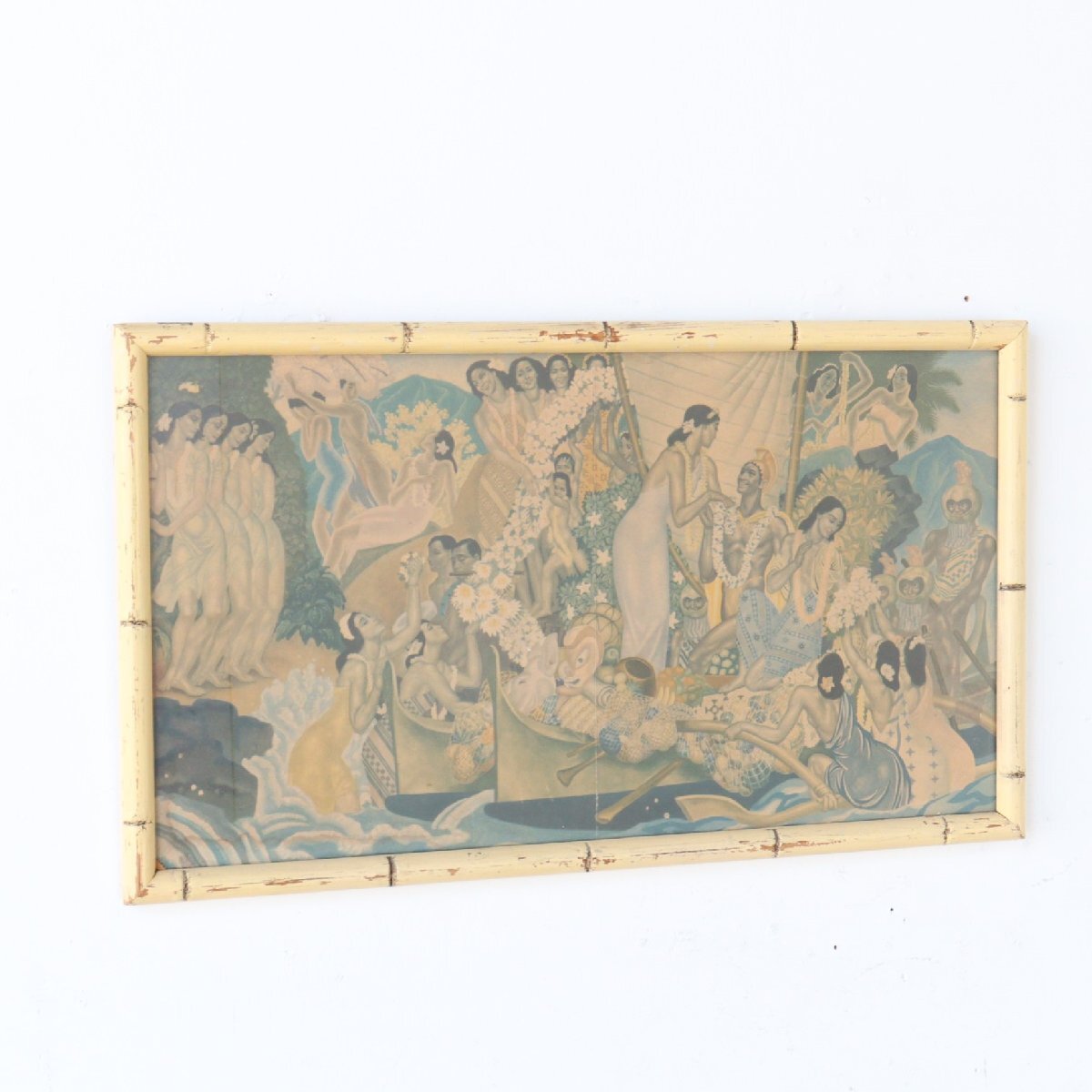 1950's E Savage マトソンライン メニュー / サヴェージ ハワイ航路 アロハ ヴィンテージ アンティーク 額装 ハワイアン #602-30-247-326拍卖