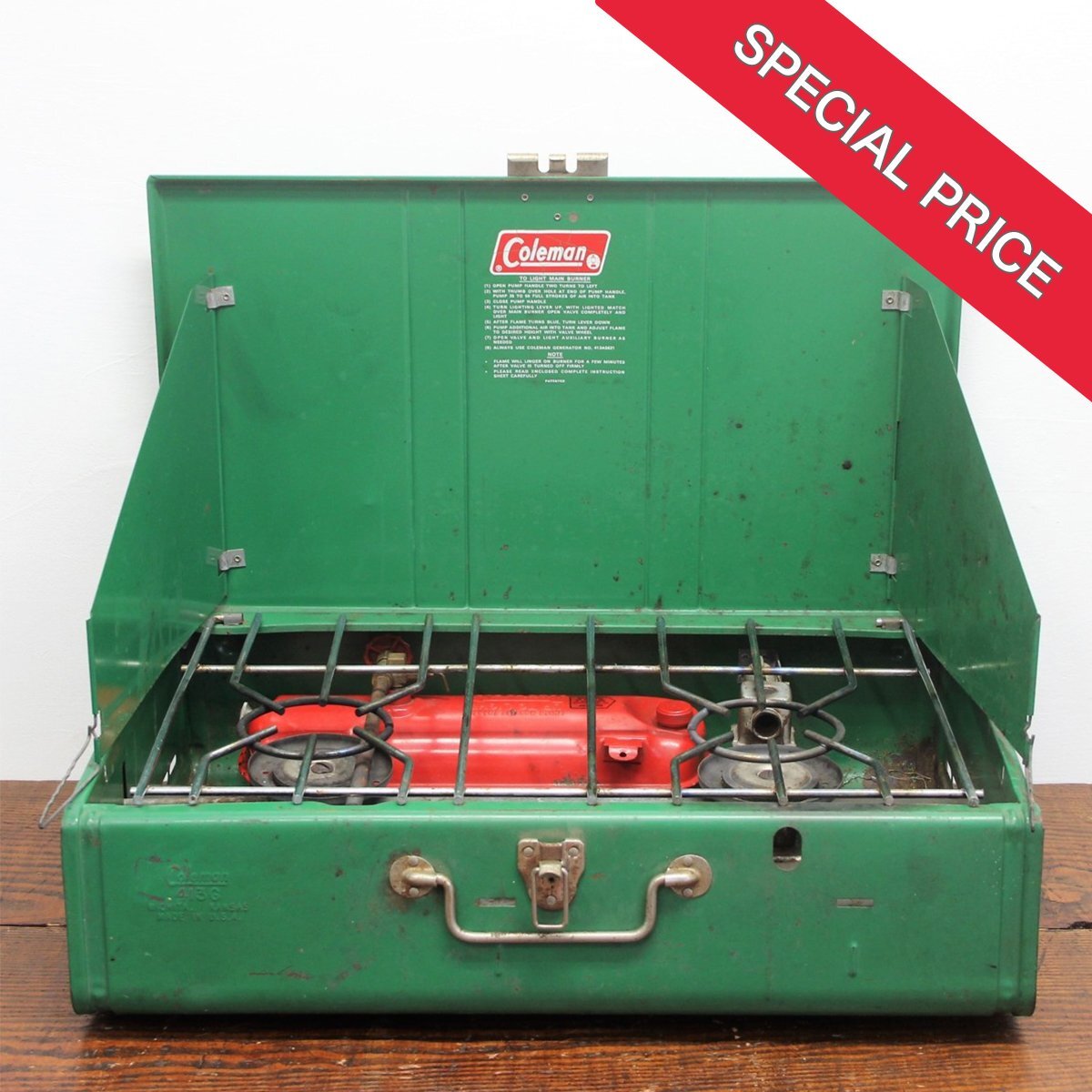 【元値 18,000円】#2512 アメリカ ヴィンテージ Coleman コールマン バーナー ツーバーナー ストーブ 413G アウトドア キャンプ拍卖