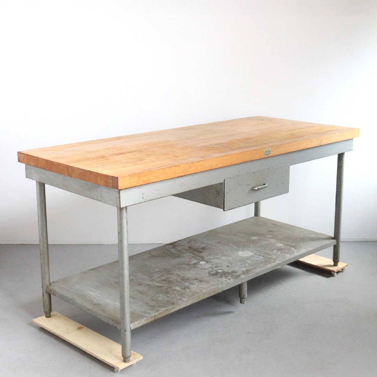 アメリカ ヴィンテージ 作業台 ワークテーブル 【#4630】アンティーク USA インダストリアル ディスプレイ 陳列 店舗什器 ガレージ拍卖