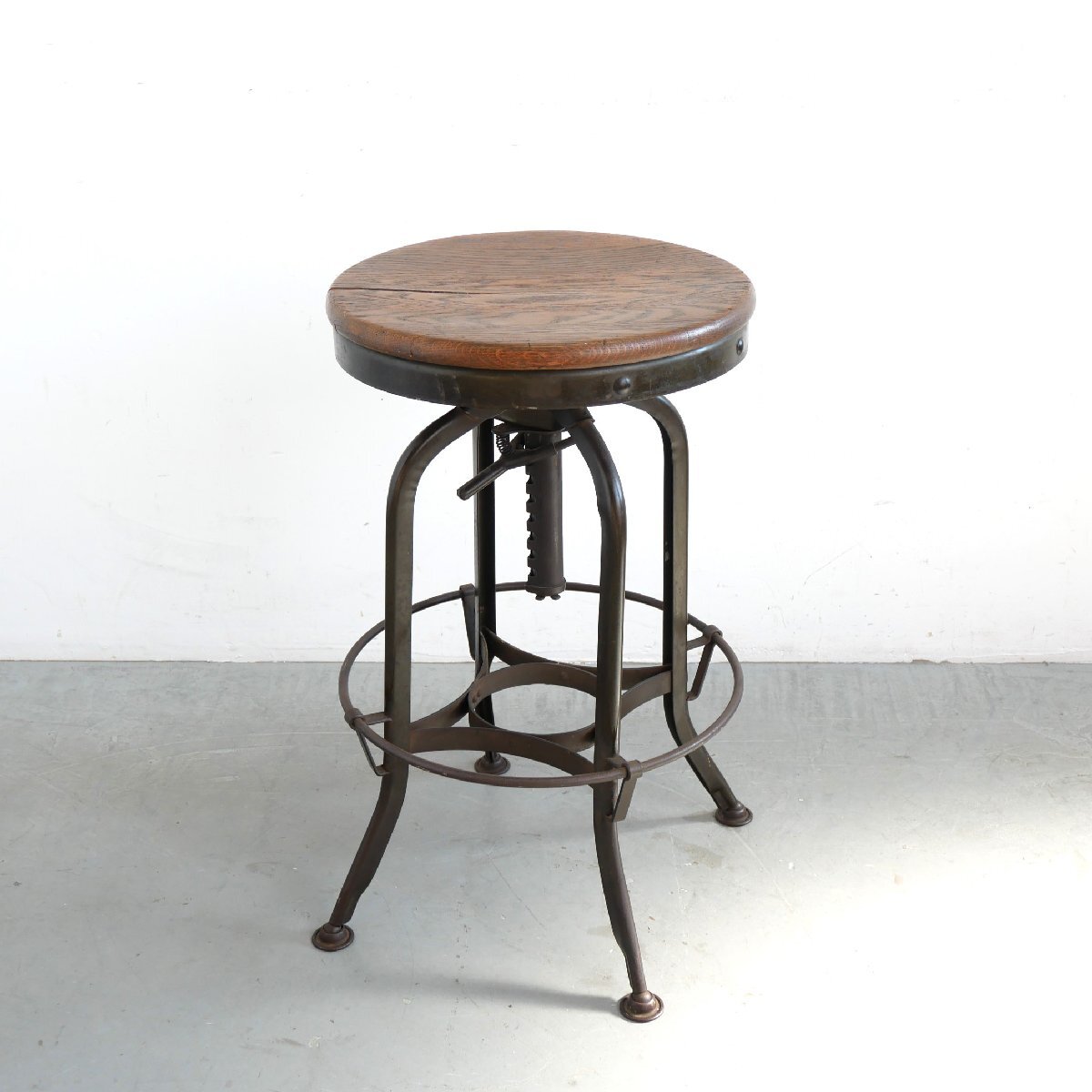 30s 40s UHL STEEL インダストリアル ヴィンテージ スツール / アメリカ TOLEDO トレド メタルチェア 工業デザイン 鉄脚 #702-90-253-242拍卖