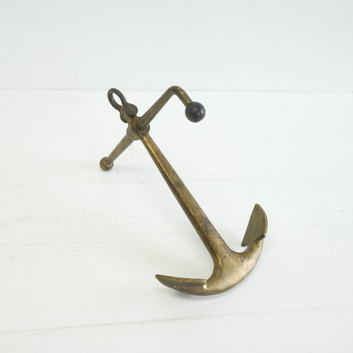 ヴィンテージ 真鍮製 アンカー / アメリカ 船 イカリ ブラス オブジェ 飾り 置物 #606-20-037-366拍卖