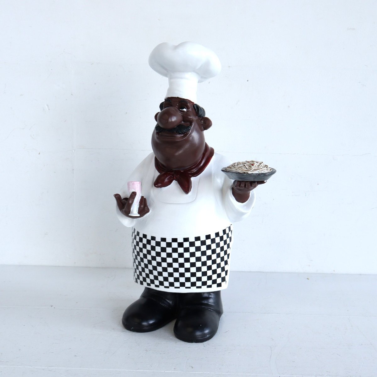 アメリカ ヴィンテージ シェフ 人形 / キッチン ドール 置物 オブジェ イタリアン USA 飲食店 アンティーク #510-10-197-253拍卖