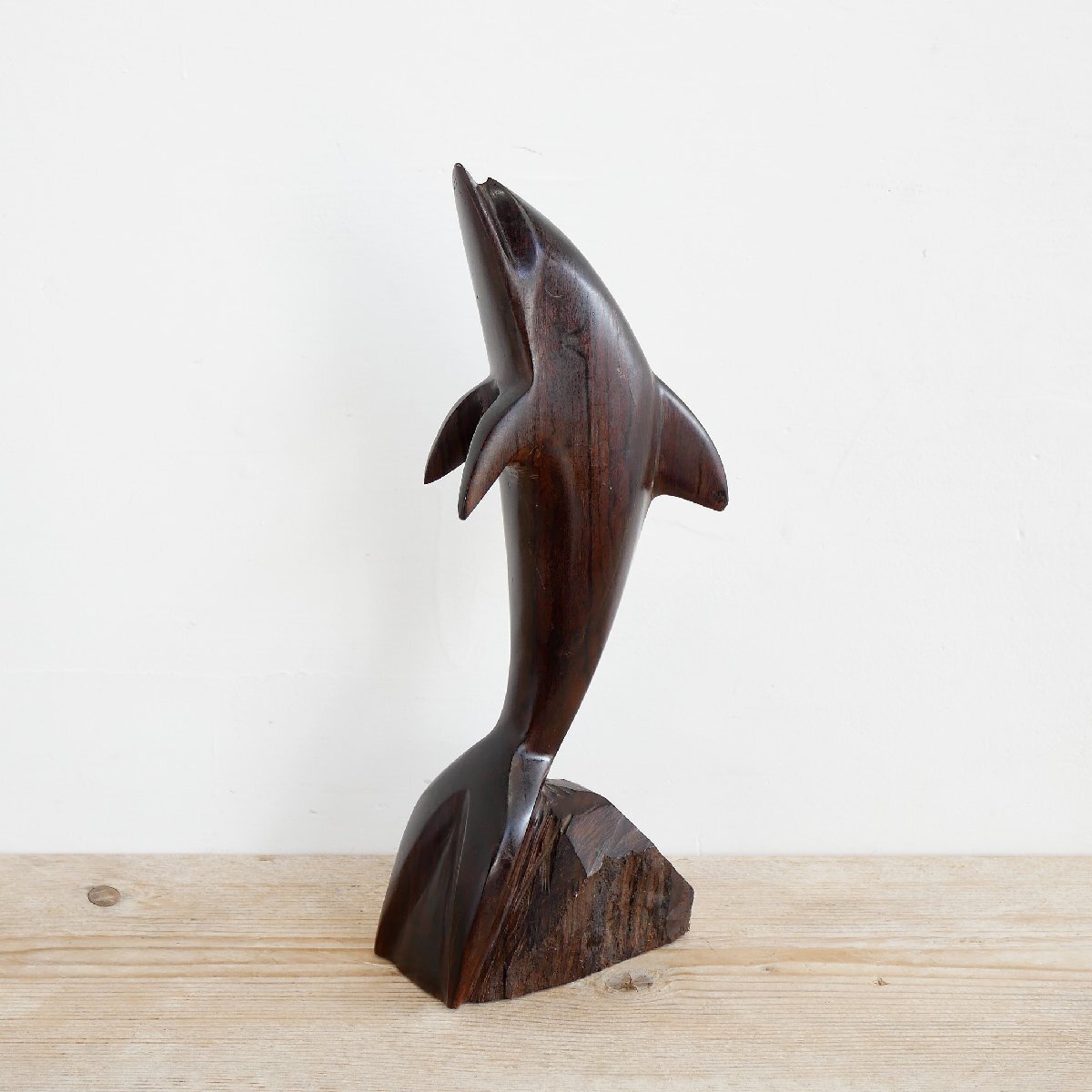 アメリカ ヴィンテージ 黒檀 木彫り イルカ / 置物 オブジェ 飾り #506-039-253拍卖