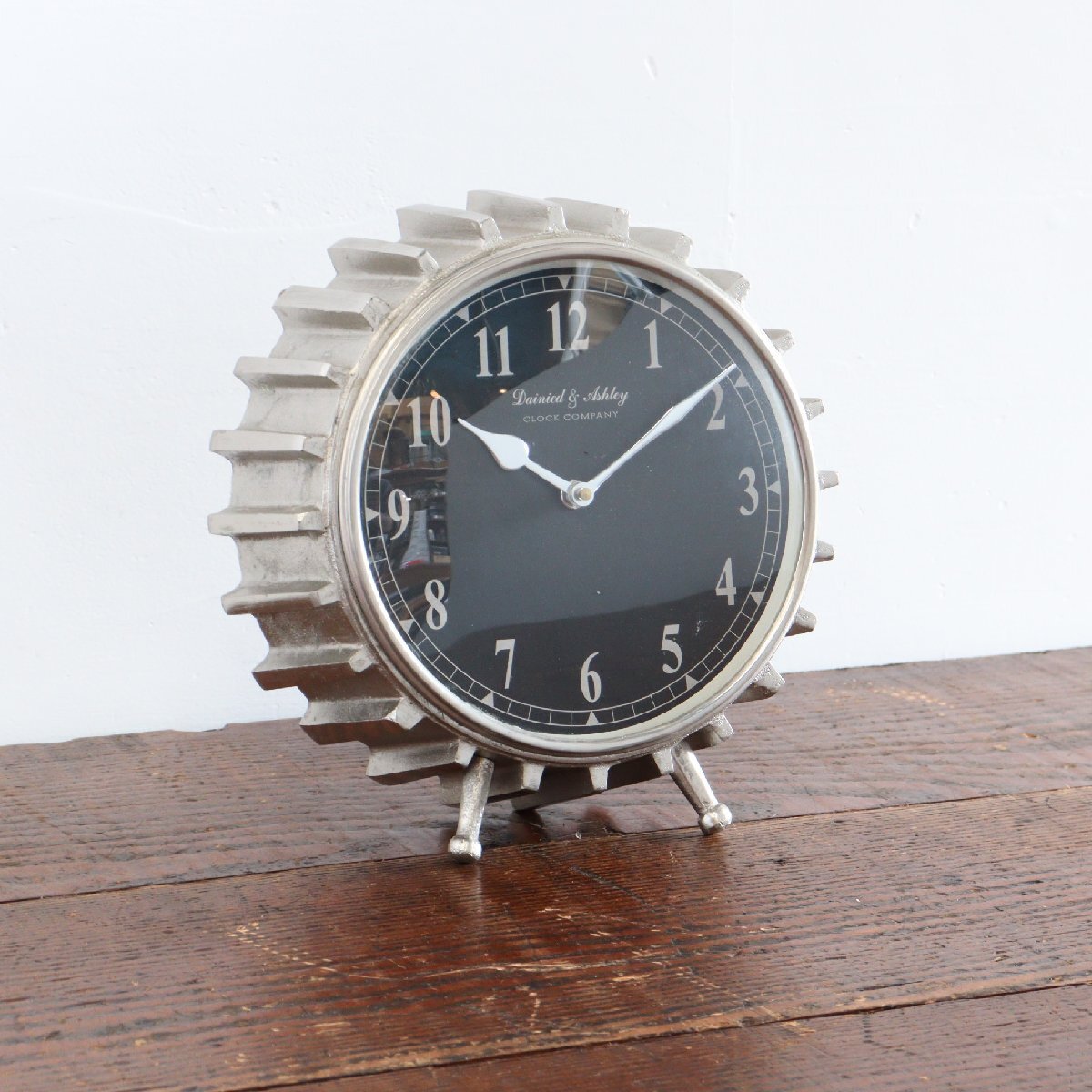 ヴィンテージ アルミ製 歯車 テーブルクロック /アメリカ USA 置き時計 アンティーク インダストリアル 時計#702-30-9-525拍卖