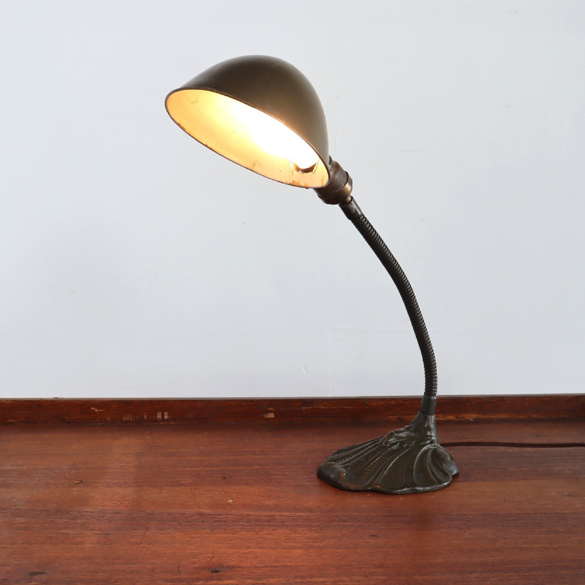 1930s 40s ヴィンテージ グースネック デスクランプ /アンティーク 照明 アメリカ インダストリアル USA ライト #606-30-26-186拍卖