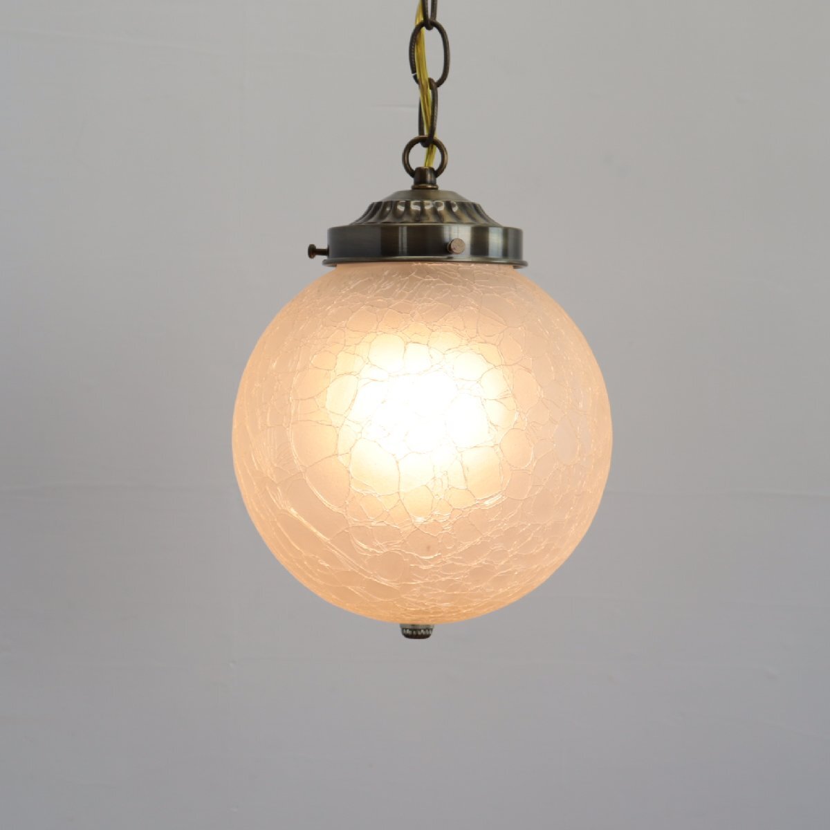 #4677 アメリカ アンティーク 照明 ペンダントランプ 吊り下げ 店舗 ライト ランプ カットガラス クリアガラス ヴィンテージ拍卖