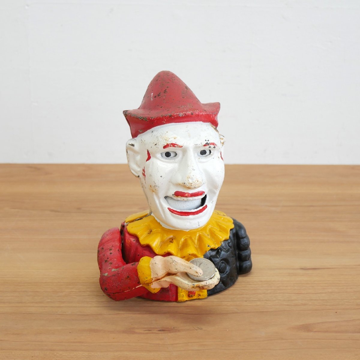ピエロ 貯金箱 鋳鉄製 / アメリカ ヴィンテージ コインバンク 道化師 からくり人形 #610-10-230-347拍卖
