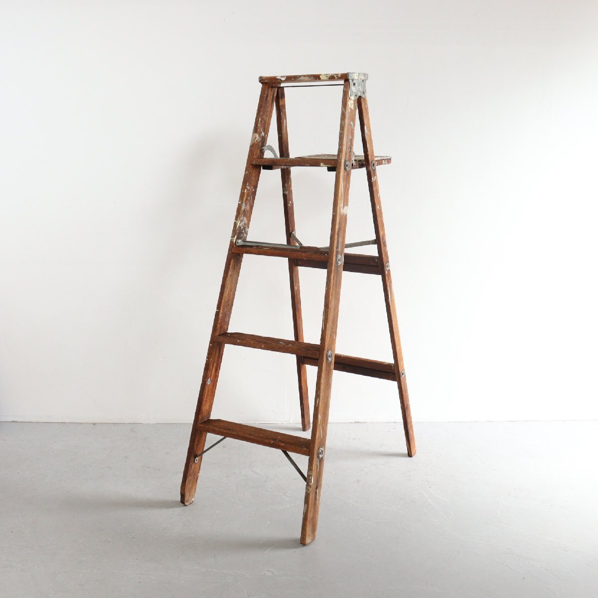 アメリカ ヴィンテージ OLD 5段 脚立 / 木製ラダー stepladder ディスプレイ 店舗什器 ガーデニング アンティーク 雑貨 #606-20-18-7拍卖
