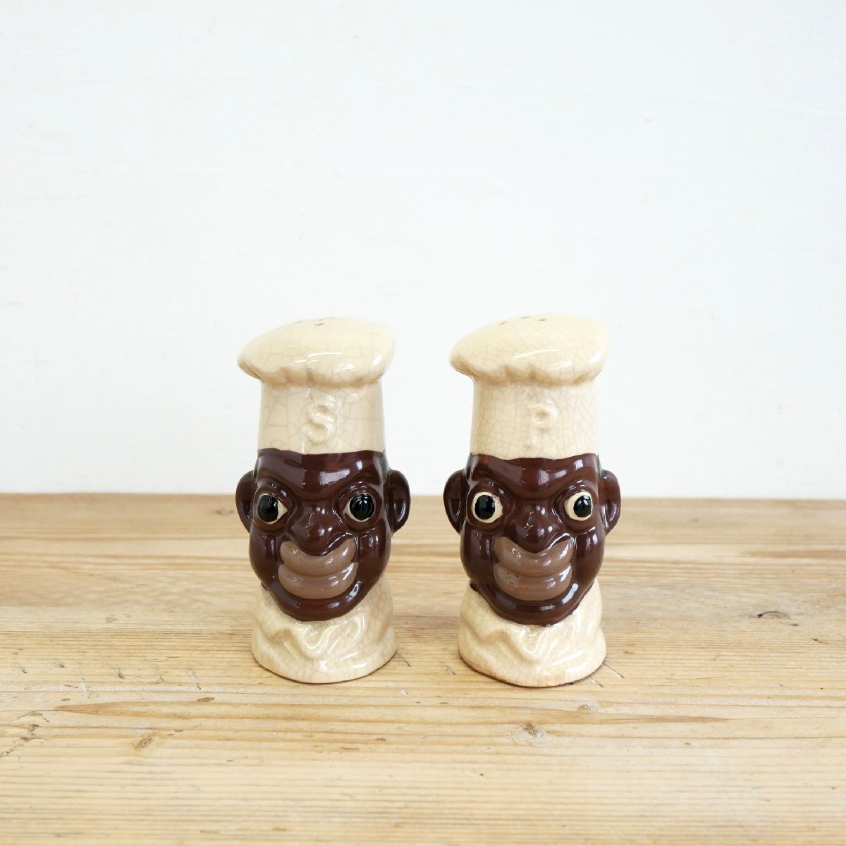 1940's U.S.ヴィンテージ ソルト&ペッパー / アメリカ ブラック コレクタブル 陶器製 S&P キッチン雑貨 #506-039-986拍卖