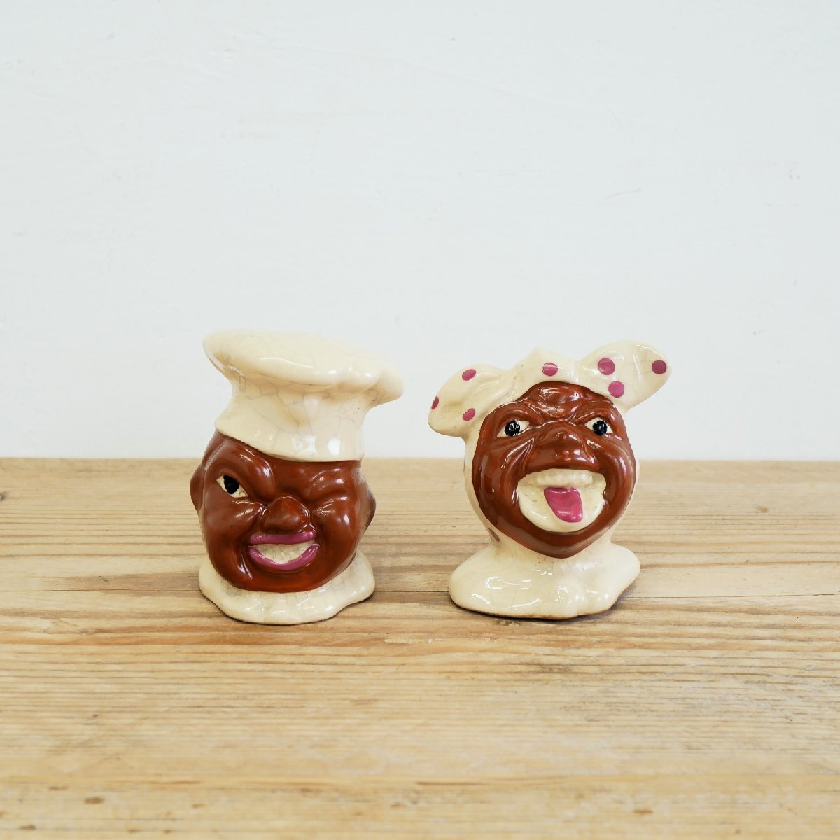 1940's U.S.ヴィンテージ ソルト&ペッパー / アメリカ ブラック コレクタブル 陶器製 S&P キッチン雑貨 #506-039-990拍卖