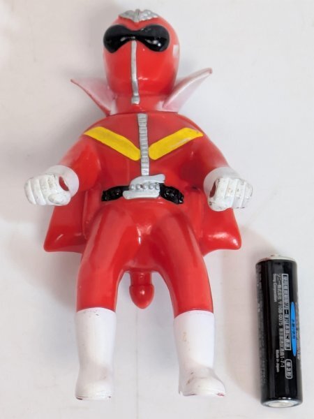 希少 レア◆ソフビ 人形◆【秘密戦隊ゴレンジャー アカレンジャー】フィギュア 高さ約15cm 石森プロ 東映 昭和 レトロ 当時物 現状品 ★2拍卖