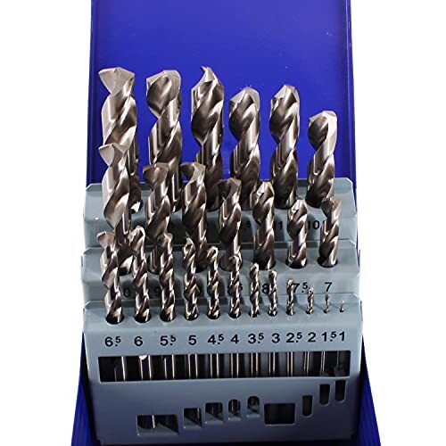 HFS 鉄工用ドリルセット ドリルビット ドリル ビットセット ハイス鋼 丸軸 軽金属 樹脂 木材 穴あけ 1-13mm (25本)拍卖