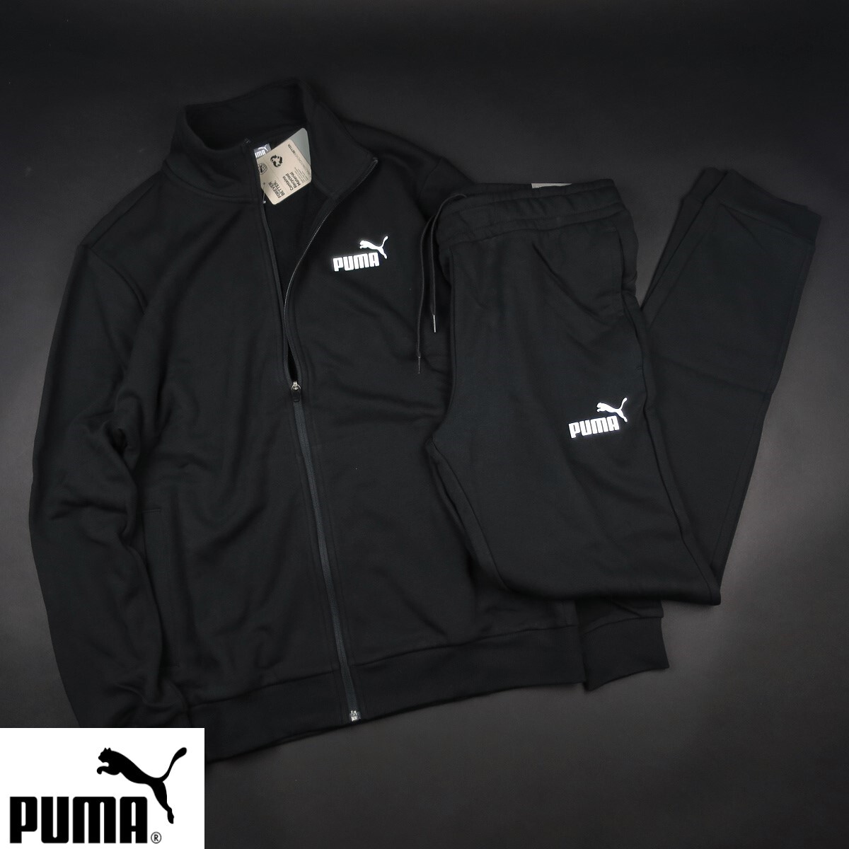 新品 ★ puma プーマ クリーン スウェット スーツ 上下セット ジャージ 1268 /01黒/【XL】拍卖