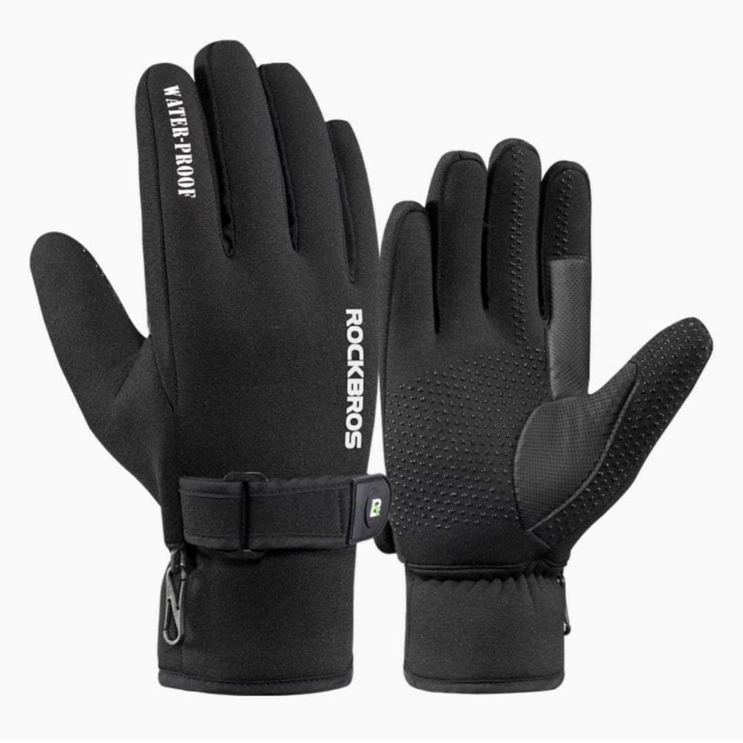 ★メンズ サイクルグローブ 手袋 自転車 通勤 通学 防寒 Mサイズ ブラック拍卖