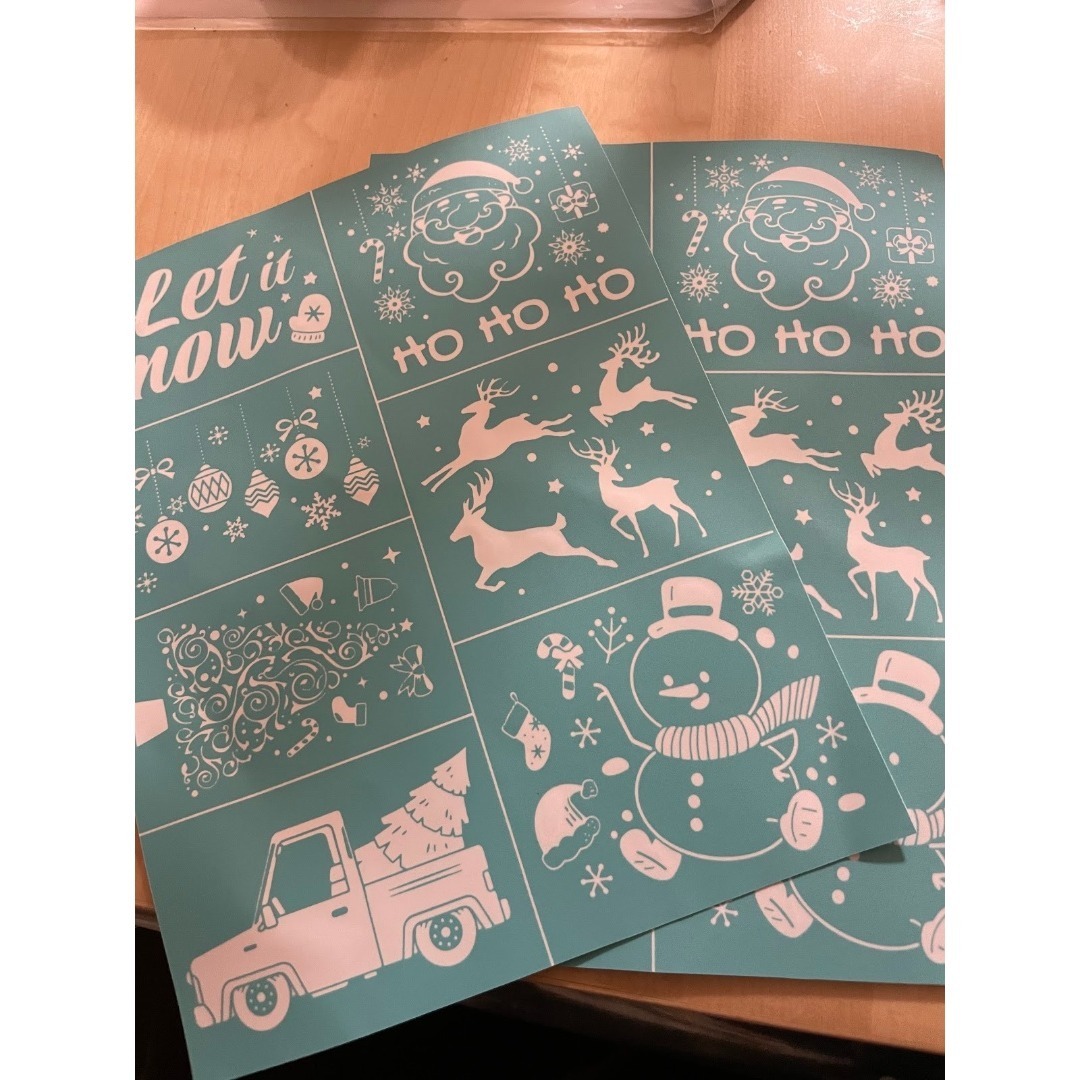 ★訳あり★クリスマス自己粘着シルクスクリーン印刷ステンシル サンタクロース拍卖