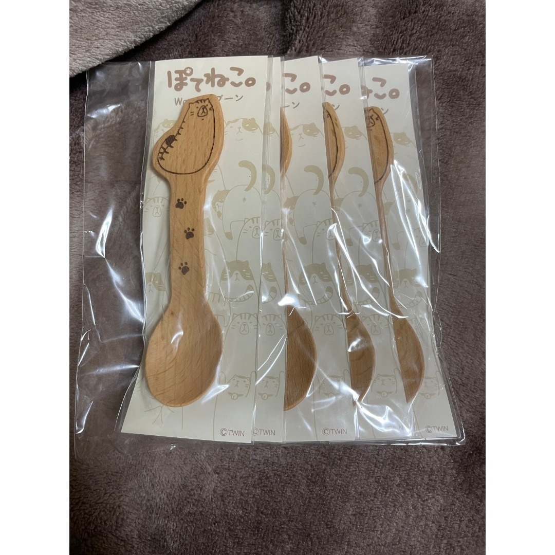 ★ぽてねこ 木のスプーン 5本セット 猫拍卖