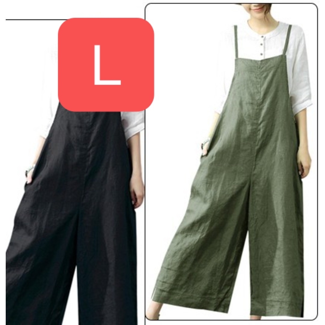 ★Lサイズ サロペット レディース オーバーオール ダークアーミーグリーン拍卖