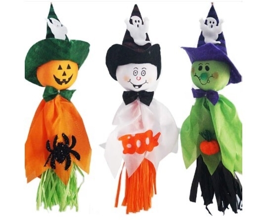 ▲ハロウィン デコレーション 面白い お化け屋敷 装飾 3d立体吊り飾り 魔女のかかしの人形装飾 ホラーディスプレイ 3点セット (A)拍卖