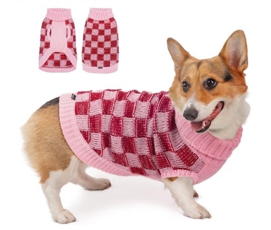 ▲ThinkPet 中型犬用セーター - 犬用クリスマスセーター 中型犬用 - 犬用服 ニット 暖かい 柔らかい 寒い季節用 (ピンク、M)拍卖