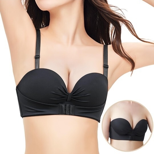 ▲ストラップレスブラ ブラジャー 多重滑り止め 調節可能 ヌーブラ ノンワイヤー チューブトップ シームレスブラ 肩紐なし Lサイズ拍卖