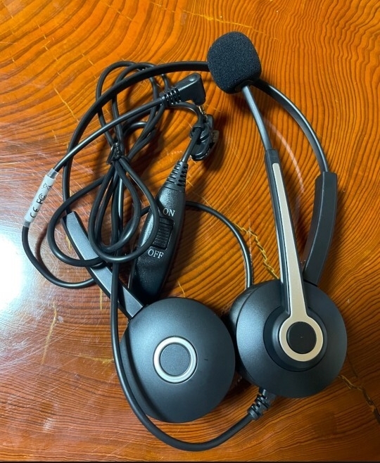 ▲ 固定電話機用ヘッドフォン 片耳 有線 ノイズキャンセリング 音量制御拍卖