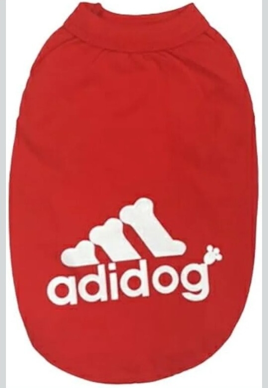 ▲タンクトップ 薄手adidogアディドッグロゴタンクトップ【ペット服/春服/夏服/秋服/冬服/犬の服】 レッド(骨型) L拍卖
