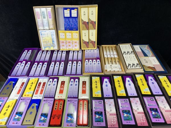 ts★未使用 御香セット 約100箱 まとめて 線香 ローソク 日本香堂 毎日香 天檀 青雲 香樹林 花琳 贈答品 お香 お線香 仏具 現状品★拍卖