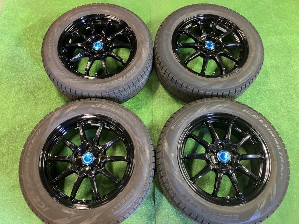 送料無料 スタッドレスセット ピレリ アイスアシンメトリコ 215/60R17 2017年製造 アルファード ヴェルファイア エルグランド拍卖