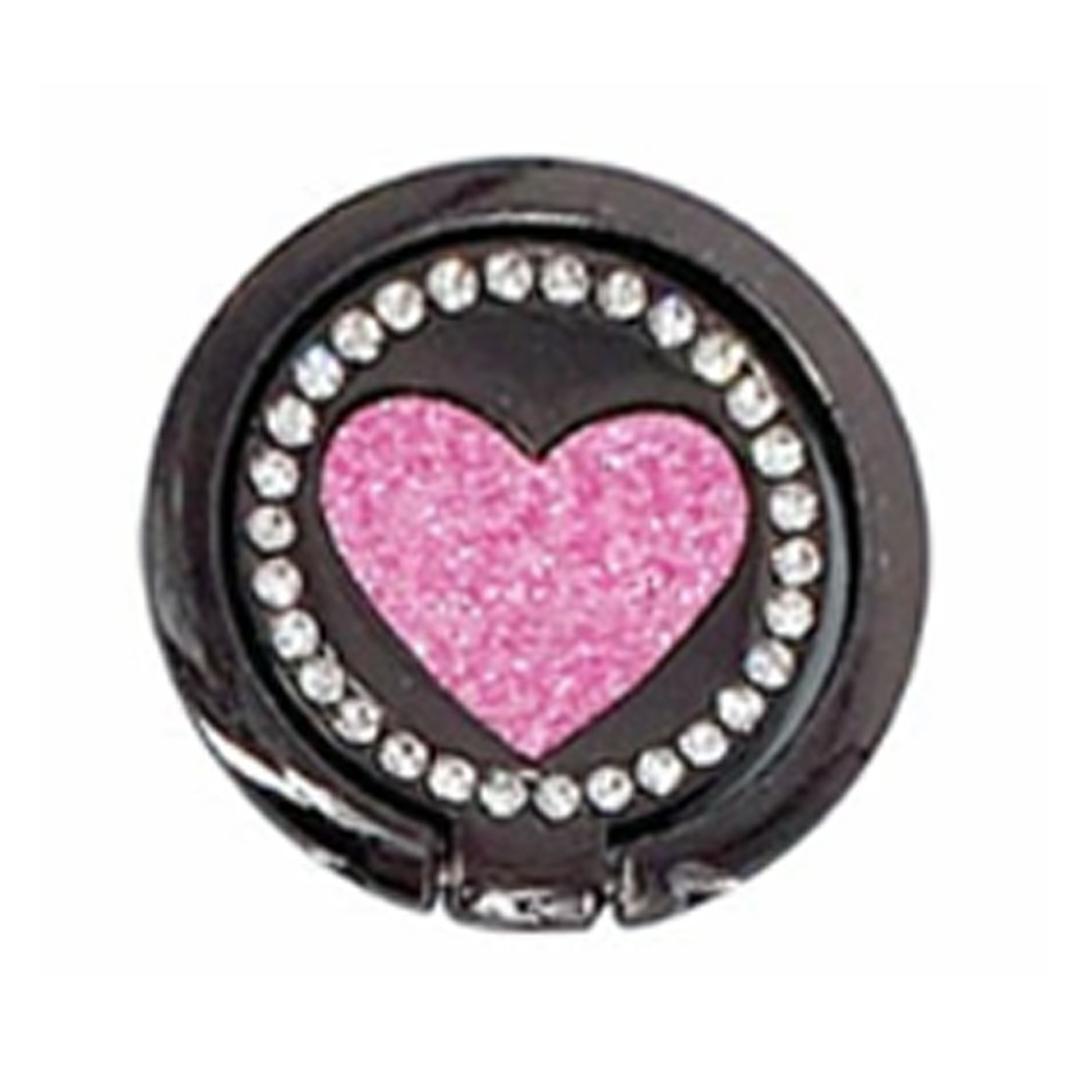 ハート型 スマホリング バンカーリング リングホルダー ブラック×ピンク拍卖
