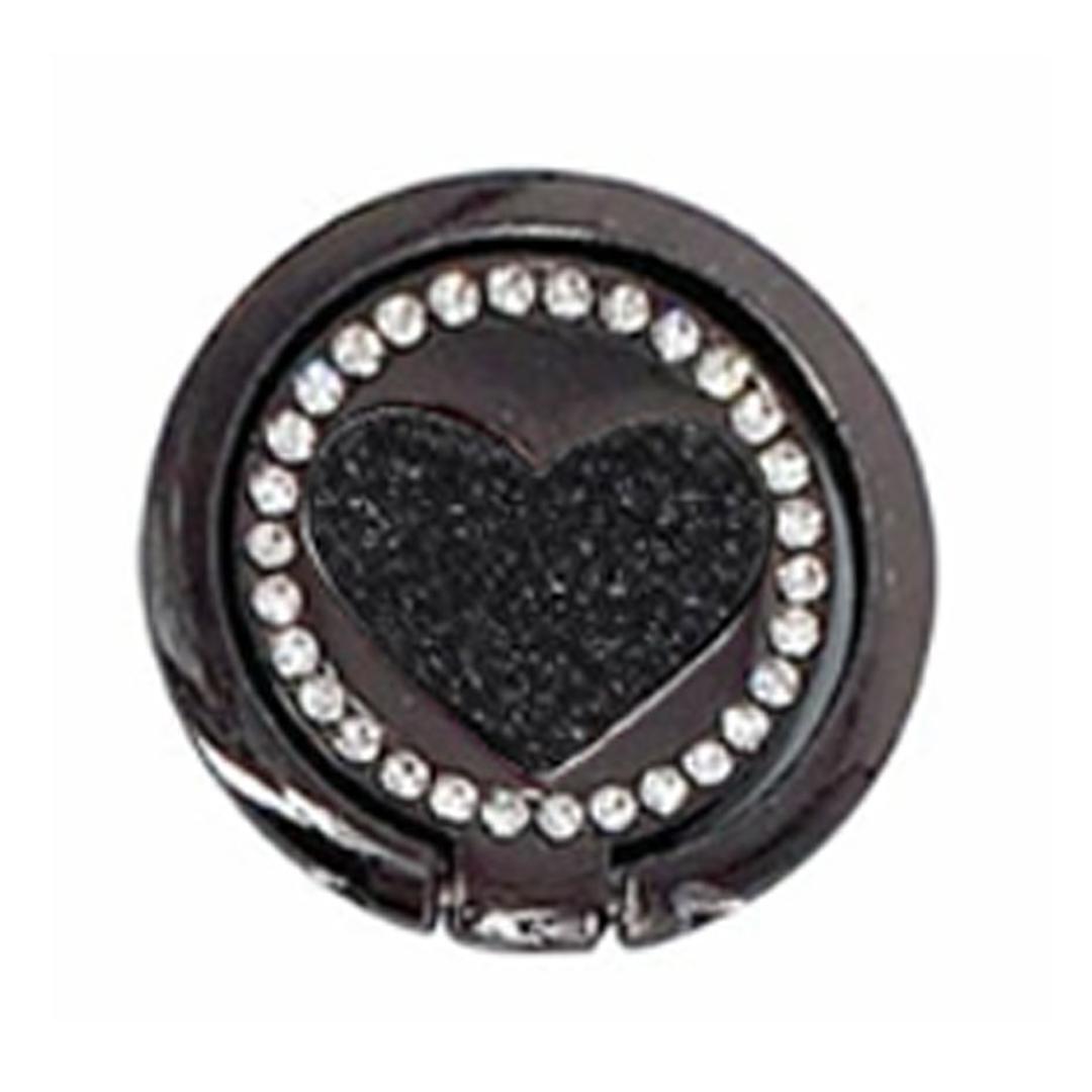 ハート型 スマホリング バンカーリング リングホルダー ブラック拍卖