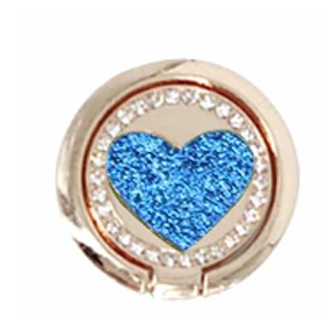 ハート型 スマホリング バンカーリング リングホルダー ゴールド×ブルー拍卖