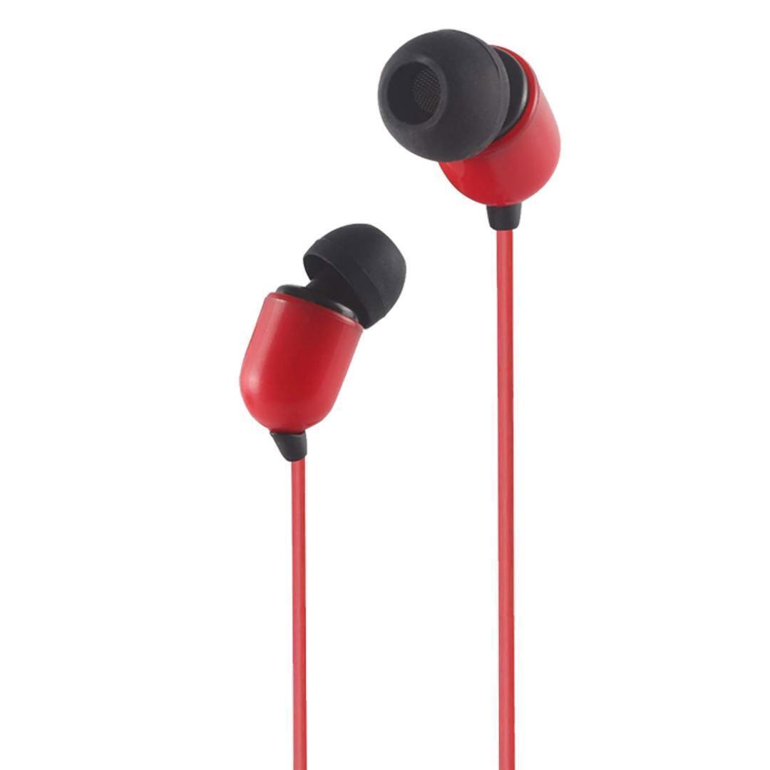 イヤホン カナル型 有線 3.5mm プラグ 3メートル ステレオ 両耳用 コードが長い イヤフォン TV テレビ スマホ タブレット レッド拍卖